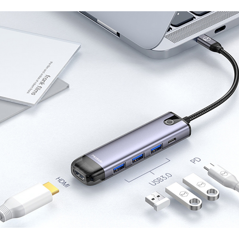 هاب 5 پورت USB-C مک دودو Mcdodo مدل HU-7750 با گارانتی