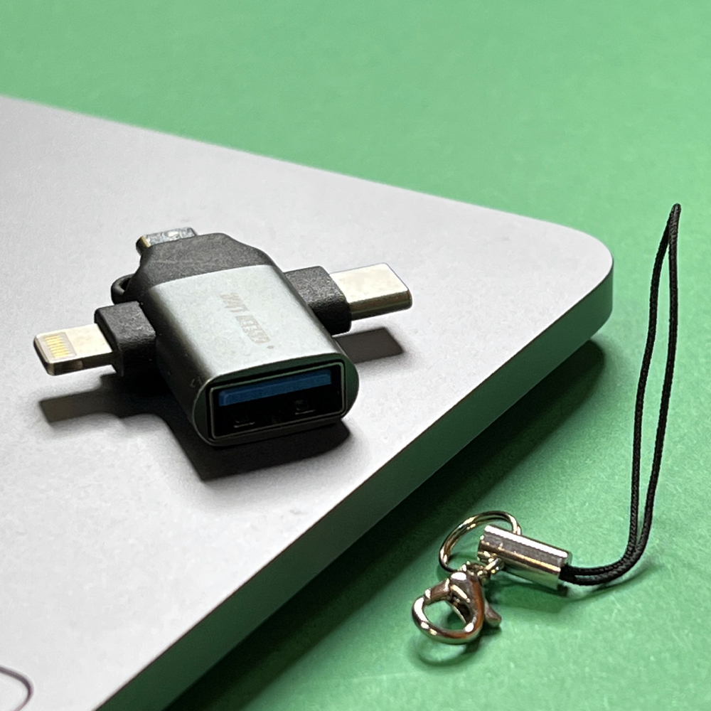 مبدل OTG گرین Green سه کاره USB 3.0 به Lightning/Micro/Type-C با گارانتی