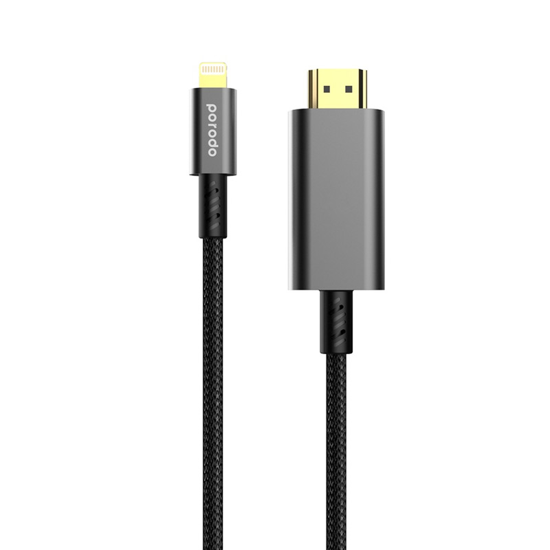 کابل لایتنینگ به HDMI پرودو Porodo مدل PD-4KHDML-BK با گارانتی