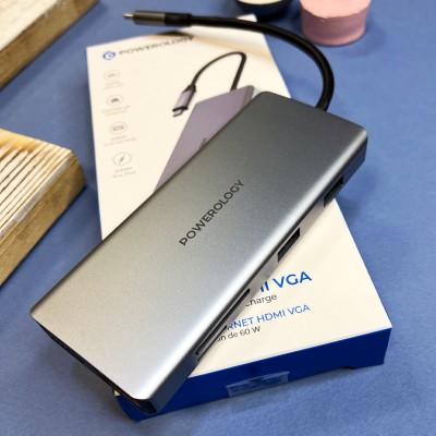 هاب ۱۱ پورت USB-C پاورلوژی POWEROLOGY مدل P11CHBGY با گارانتی
