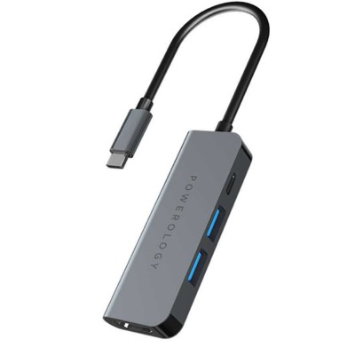 هاب 4 پورت پاورولوژی مدل P4CHBGY با گارانتی | POWEROLOGY 4 port USB-C hub