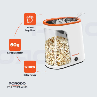 پاپ کورن ساز PORODO پرودو ۶۰  گرمی مدل LFS061 با گارانتی