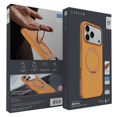 قاب مگسیف MagSafe ضد ضربه لولو Levelo مدل استند دار Iris Pro
