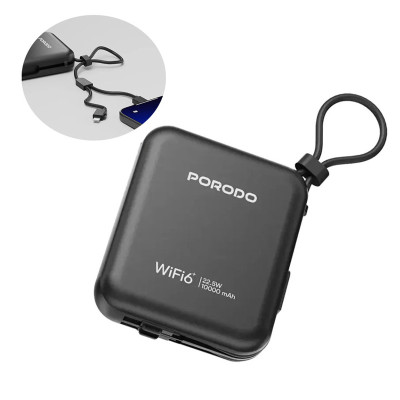 پاوربانک و مودم جیبی LTE پرودو Porodo مدل PD-PBFCH064-BK با گارانتی