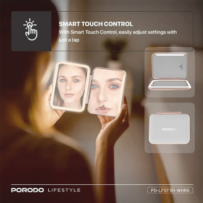 پاوربانک آینه‌دار 5000 میلی آمپر پرودو PORODO مدلMAGNIFYING MIRROR LFS161