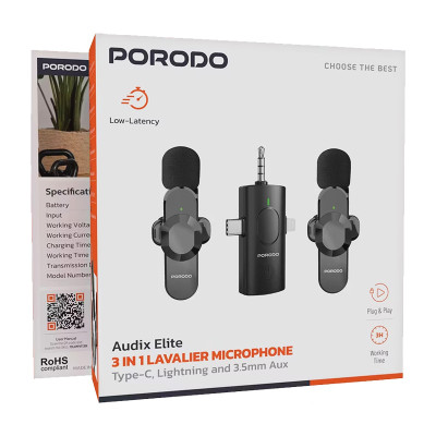 میکروفون یقه‌ای پرودو PORODO مدل PDLAMPHF13 با گارانتی