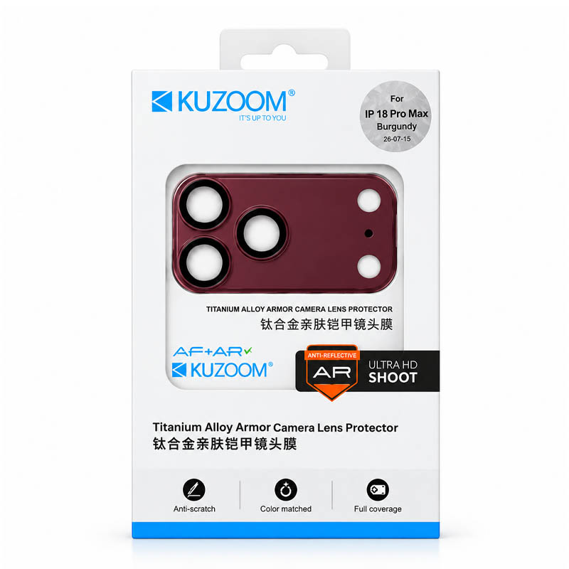 محافظ لنز تیتانیومی کوزوم KUZOOM آیفون 18 پرو مکس