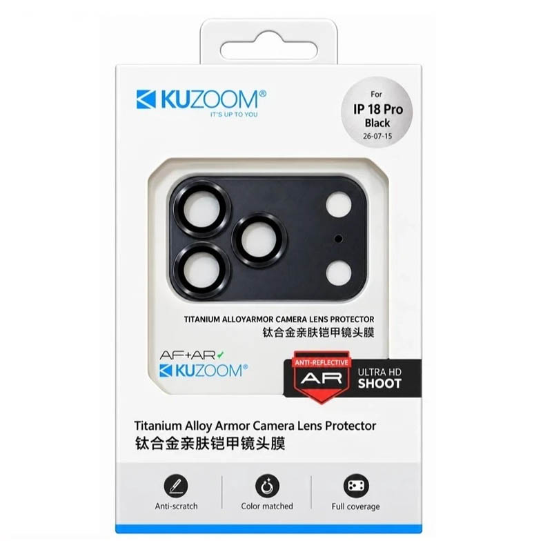 محافظ لنز تیتانیومی کوزوم KUZOOM آیفون 18 پرو مکس